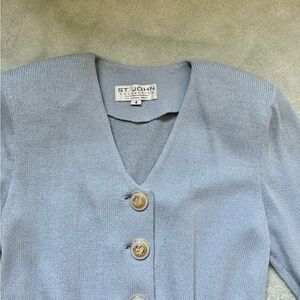 St. John Light Blue Knit Cardigan